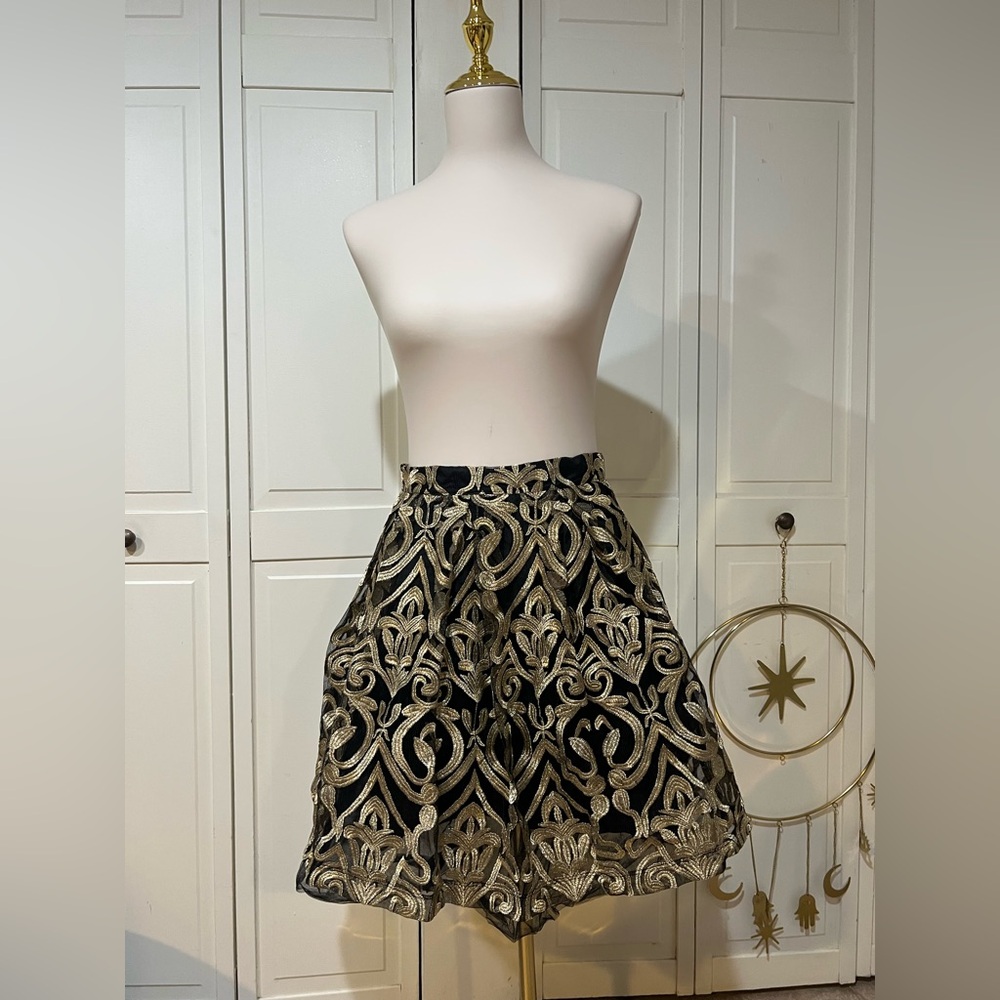 Romeo & Juliet Couture Black and Gold full Skirt